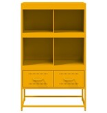 VidaXL Hoge kast 68,5x39x111,5 cm koudgewalst staal mosterdgeel
