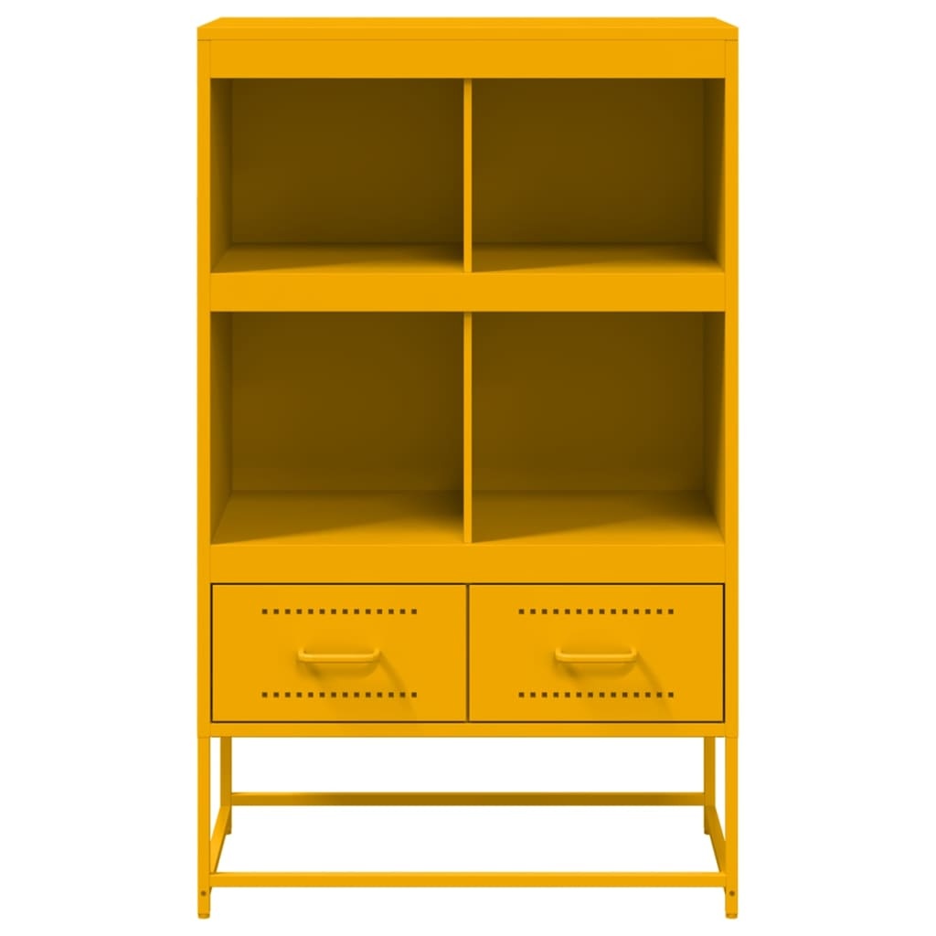 VidaXL Hoge kast 68,5x39x111,5 cm koudgewalst staal mosterdgeel