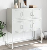 VidaXL Dressoir 100,5x39x107 cm koudgewalst staal wit