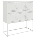 VidaXL Dressoir 100,5x39x107 cm koudgewalst staal wit