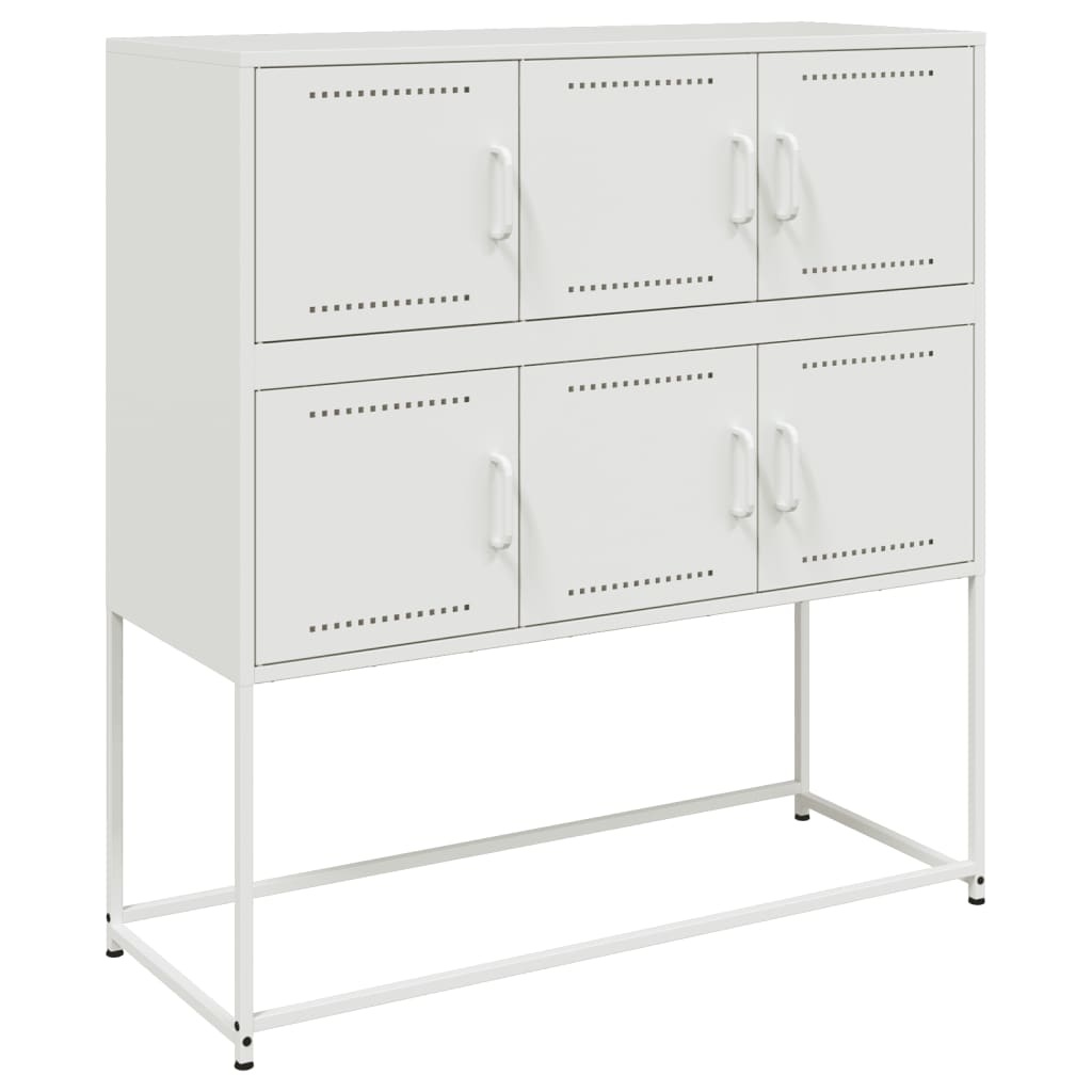 VidaXL Dressoir 100,5x39x107 cm koudgewalst staal wit
