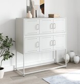 VidaXL Dressoir 100,5x39x107 cm koudgewalst staal wit