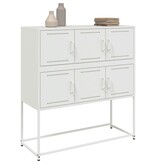 VidaXL Dressoir 100,5x39x107 cm koudgewalst staal wit