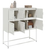 VidaXL Dressoir 100,5x39x107 cm koudgewalst staal wit