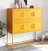 VidaXL Dressoir 100,5x39x107 cm koudgewalst staal mosterdgeel