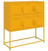 VidaXL Dressoir 100,5x39x107 cm koudgewalst staal mosterdgeel