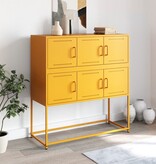 VidaXL Dressoir 100,5x39x107 cm koudgewalst staal mosterdgeel