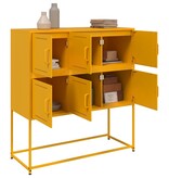 VidaXL Dressoir 100,5x39x107 cm koudgewalst staal mosterdgeel