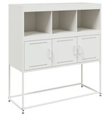 VidaXL Dressoir 100,5x39x107 cm koudgewalst staal wit
