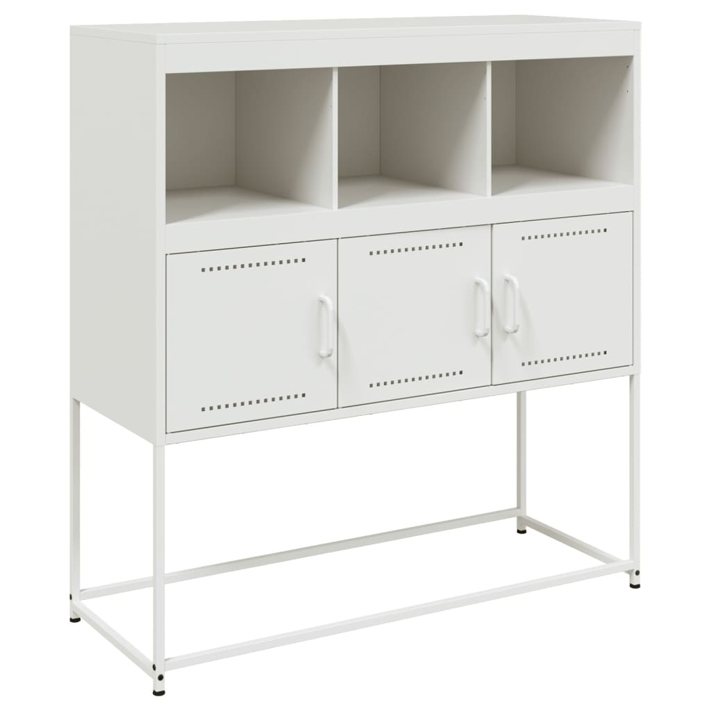 VidaXL Dressoir 100,5x39x107 cm koudgewalst staal wit