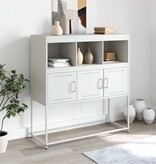 VidaXL Dressoir 100,5x39x107 cm koudgewalst staal wit