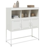 VidaXL Dressoir 100,5x39x107 cm koudgewalst staal wit