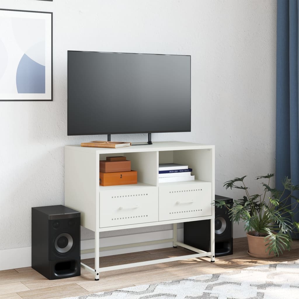 VidaXL Tv-meubel 68x39x60,5 cm staal wit