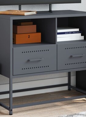VidaXL Tv-meubel 68x39x60,5 cm staal antracietkleurig