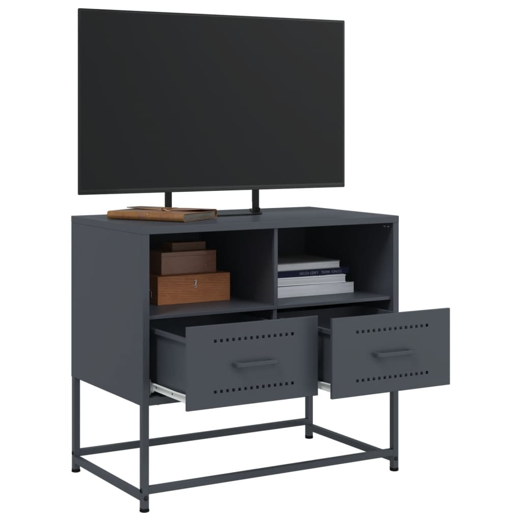 VidaXL Tv-meubel 68x39x60,5 cm staal antracietkleurig