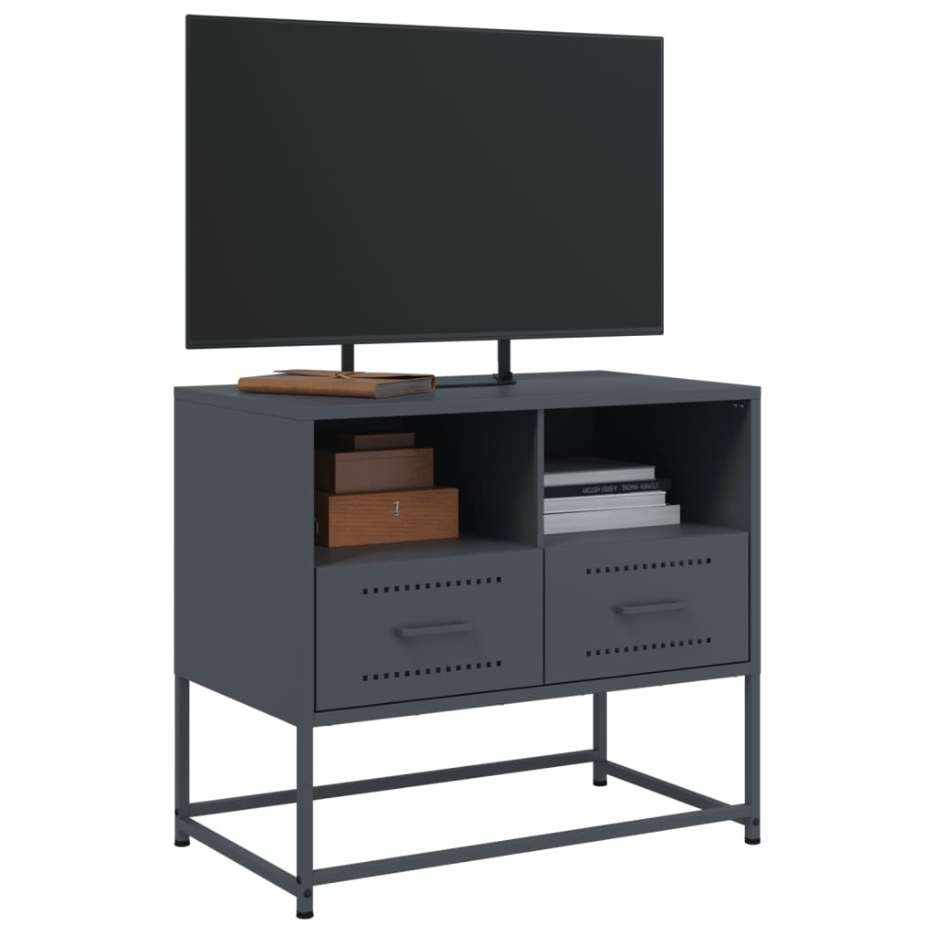 VidaXL Tv-meubel 68x39x60,5 cm staal antracietkleurig