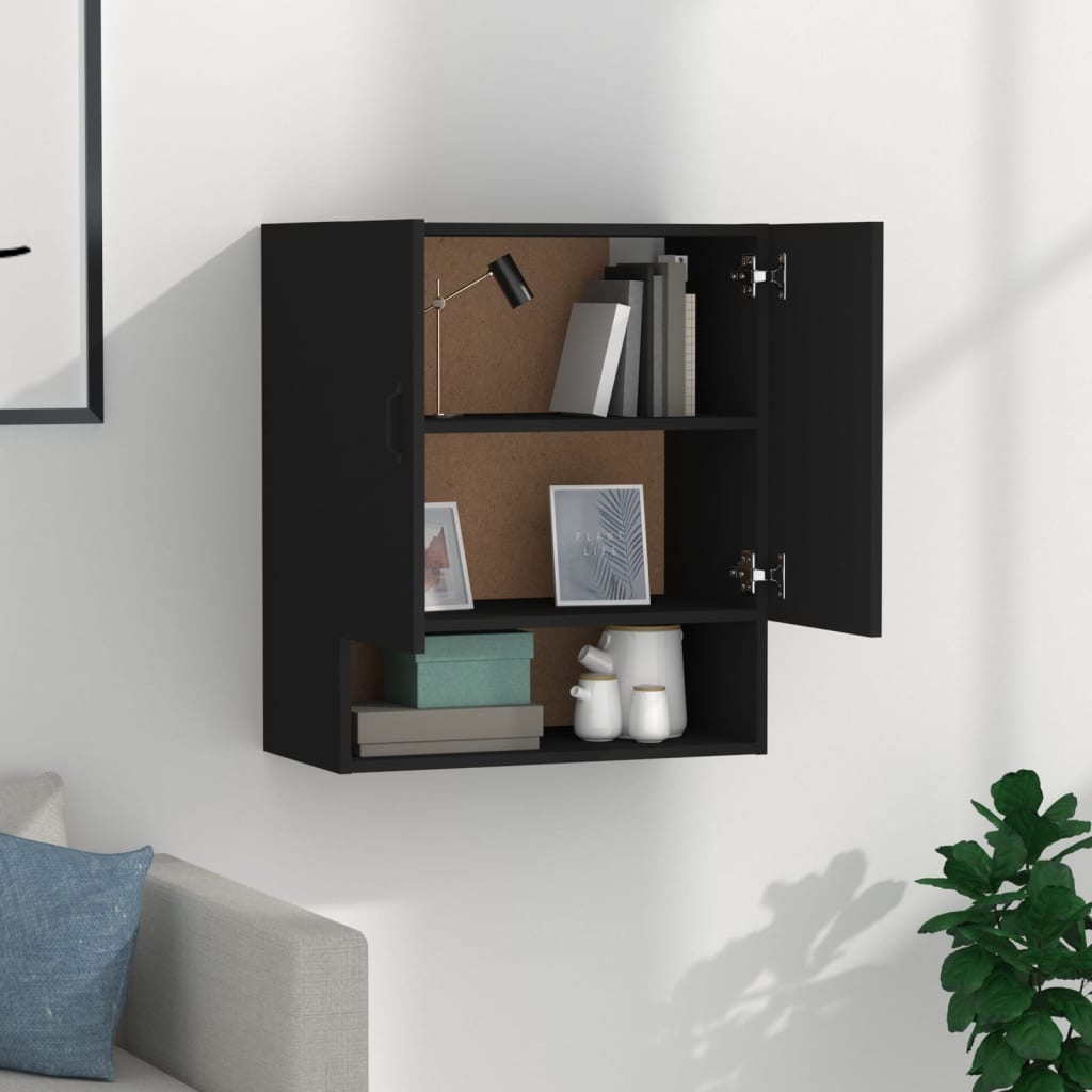 VidaXL Wandkast 60x31x70 cm bewerkt hout zwart
