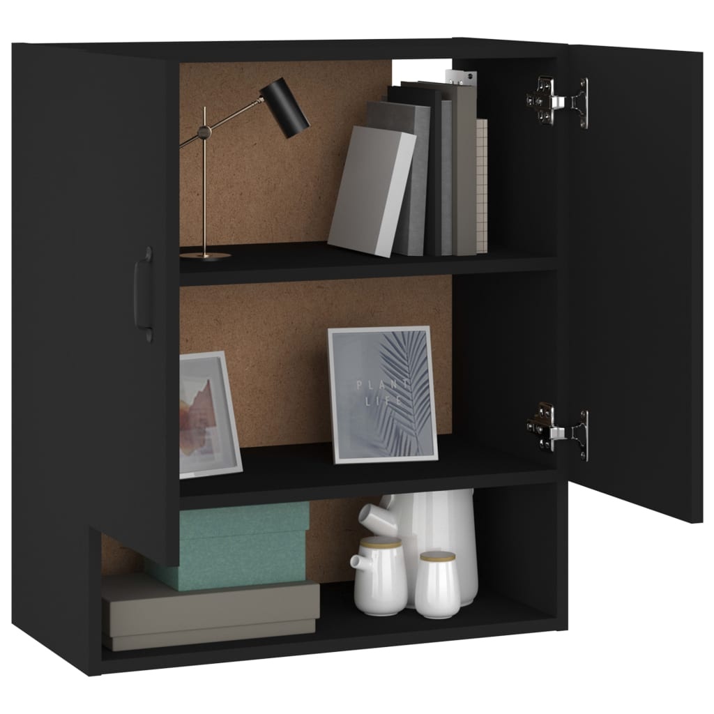VidaXL Wandkast 60x31x70 cm bewerkt hout zwart