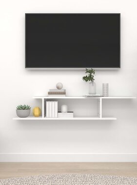 VidaXL Tv-wandschap 125x18x23 cm bewerkt hout wit
