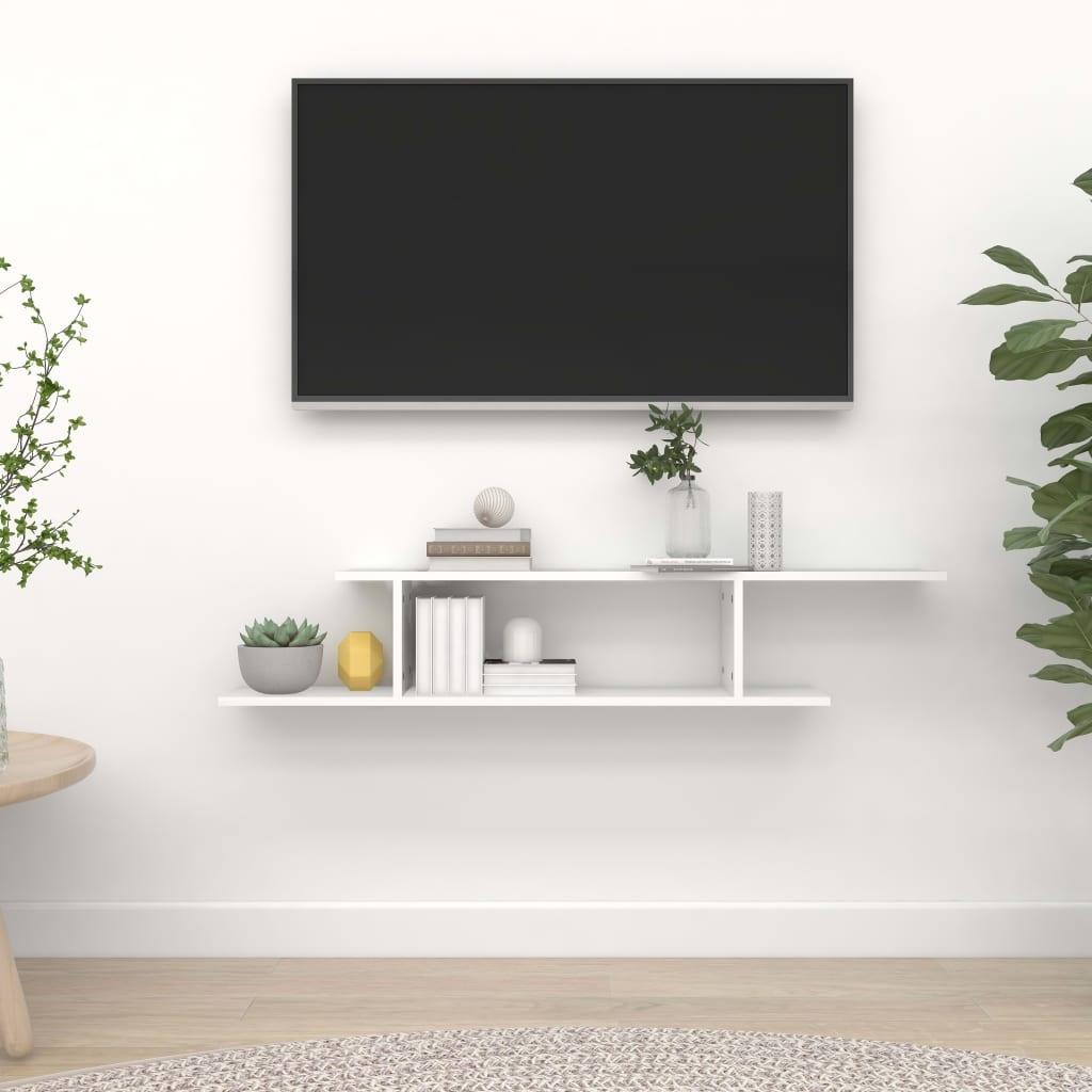 VidaXL Tv-wandschap 125x18x23 cm bewerkt hout wit
