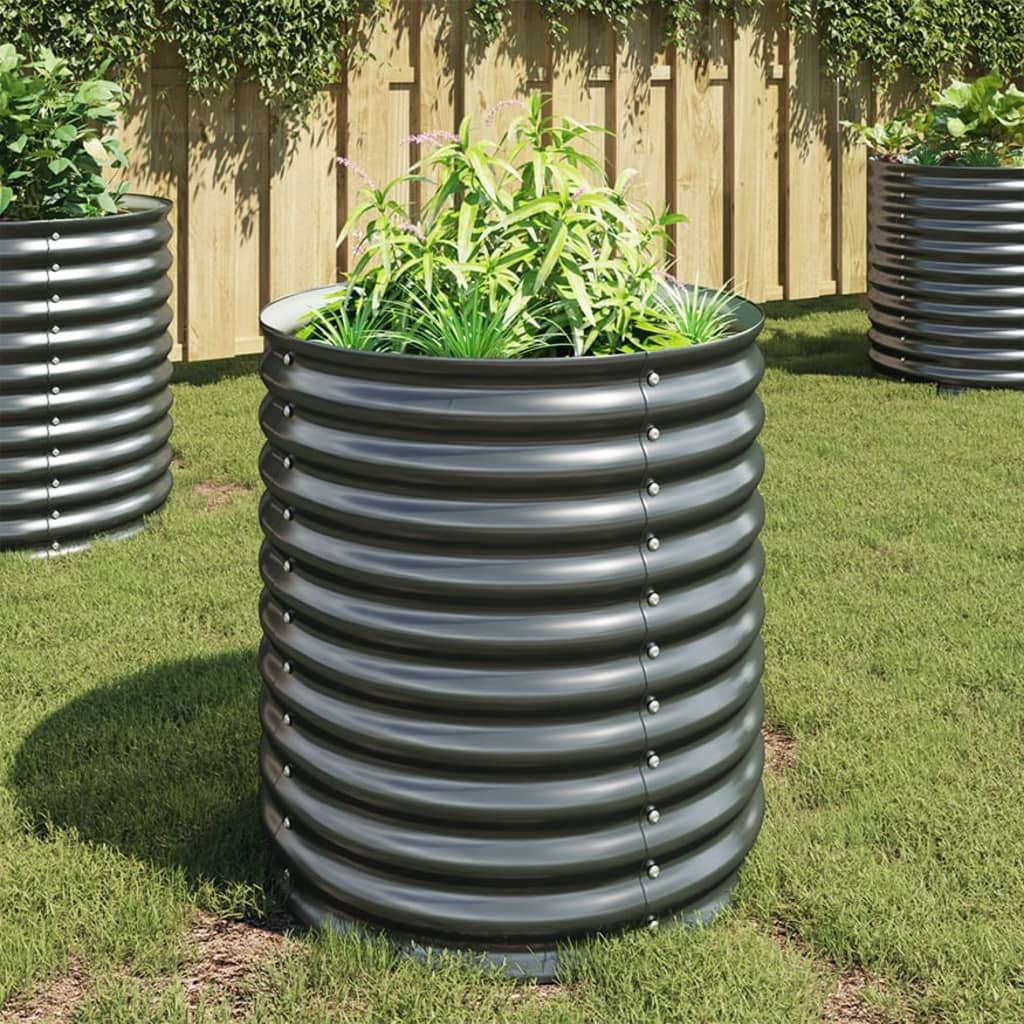 VidaXL Plantenbak verhoogd 80x80x81 cm gegalvaniseerd staal grijs