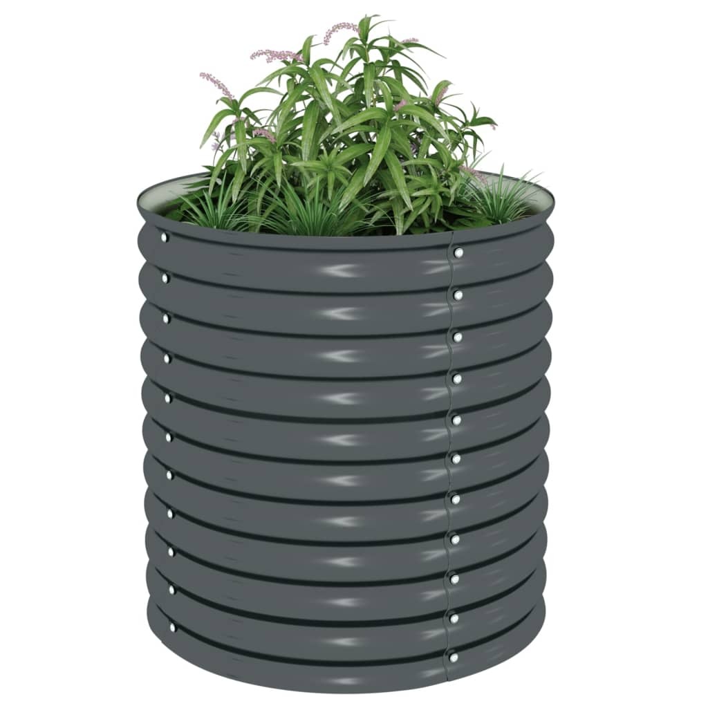VidaXL Plantenbak verhoogd 80x80x81 cm gegalvaniseerd staal grijs