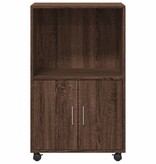 VidaXL Rolkast 55x40x91 cm bewerkt hout bruin eikenkleurig