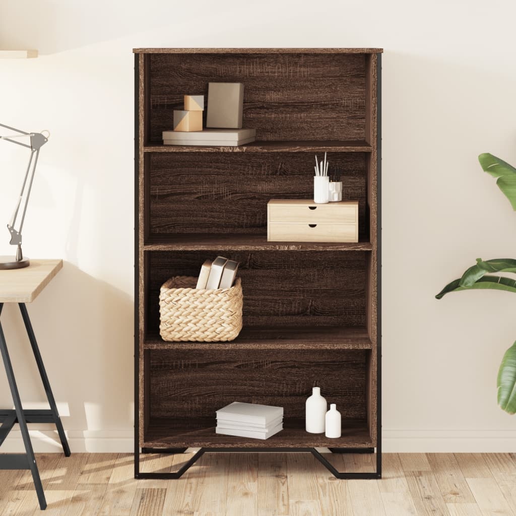 VidaXL Boekenkast 80x31x137,5 cm bewerkt hout bruin eikenkleur