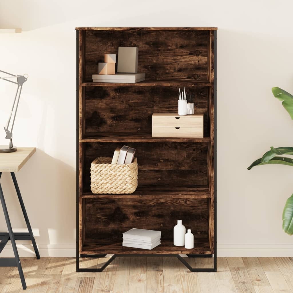 VidaXL Boekenkast 80x31x137,5 cm bewerkt hout gerookt eikenkleurig