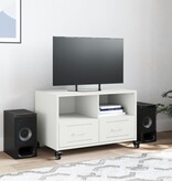 VidaXL Tv-meubel 68x39x43,5 cm koudgewalst staal wit