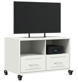 VidaXL Tv-meubel 68x39x43,5 cm koudgewalst staal wit