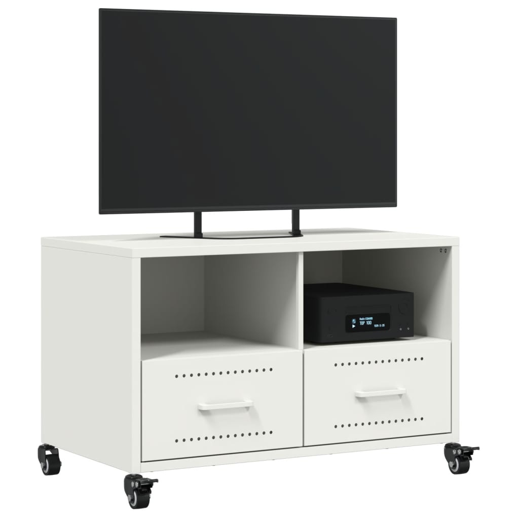 VidaXL Tv-meubel 68x39x43,5 cm koudgewalst staal wit