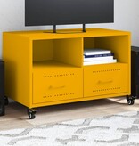 VidaXL Tv-meubel 68x39x43,5 cm koudgewalst staal mosterdgeel
