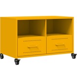 VidaXL Tv-meubel 68x39x43,5 cm koudgewalst staal mosterdgeel