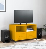 VidaXL Tv-meubel 68x39x43,5 cm koudgewalst staal mosterdgeel