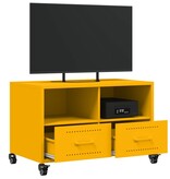VidaXL Tv-meubel 68x39x43,5 cm koudgewalst staal mosterdgeel