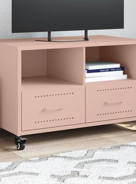 VidaXL Tv-meubel 68x39x43,5 cm koudgewalst staal roze
