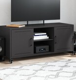 VidaXL Tv-meubel 100,5x39x43,5 cm koudgewalst staal zwart