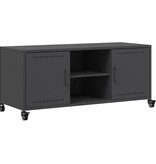 VidaXL Tv-meubel 100,5x39x43,5 cm koudgewalst staal zwart