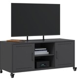 VidaXL Tv-meubel 100,5x39x43,5 cm koudgewalst staal zwart