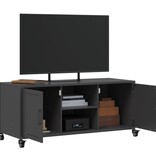 VidaXL Tv-meubel 100,5x39x43,5 cm koudgewalst staal zwart