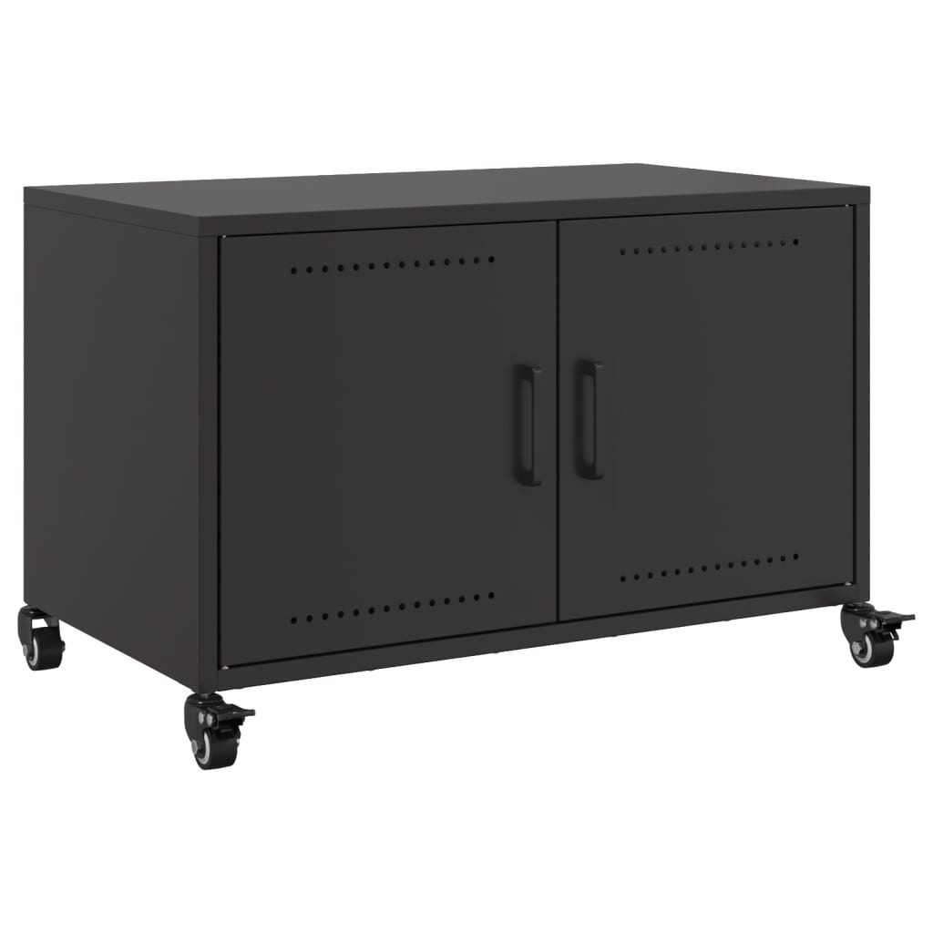 VidaXL Tv-meubel 68x39x43,5 cm koudgewalst staal zwart