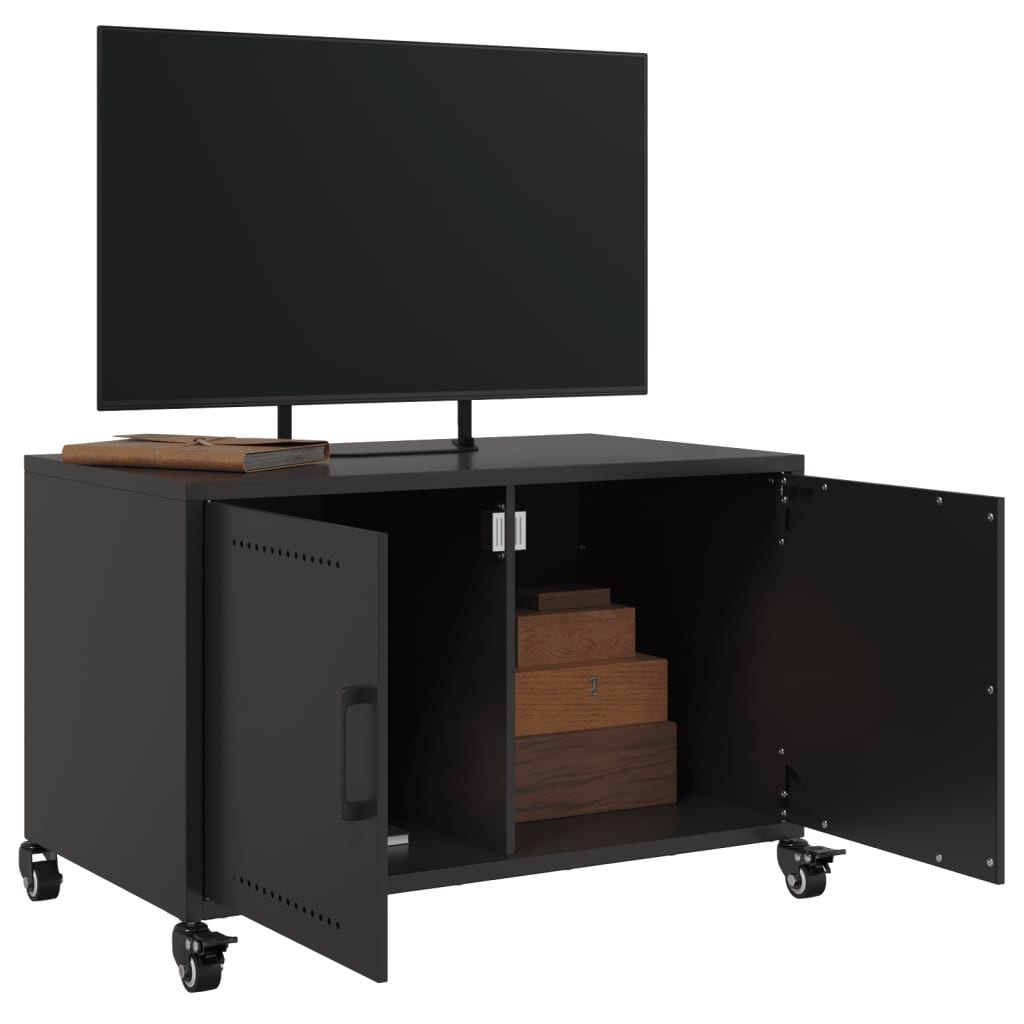 VidaXL Tv-meubel 68x39x43,5 cm koudgewalst staal zwart
