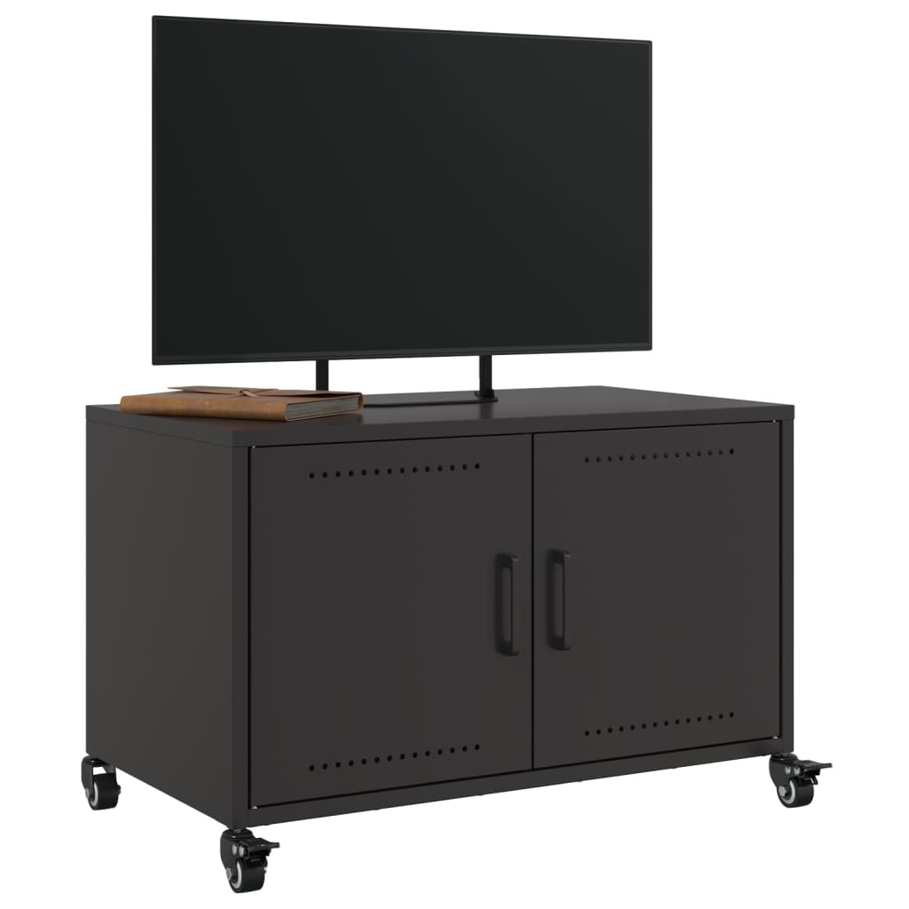 VidaXL Tv-meubel 68x39x43,5 cm koudgewalst staal zwart