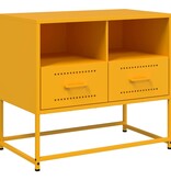 VidaXL Tv-meubel 68x39x60,5 cm staal mosterdgeel