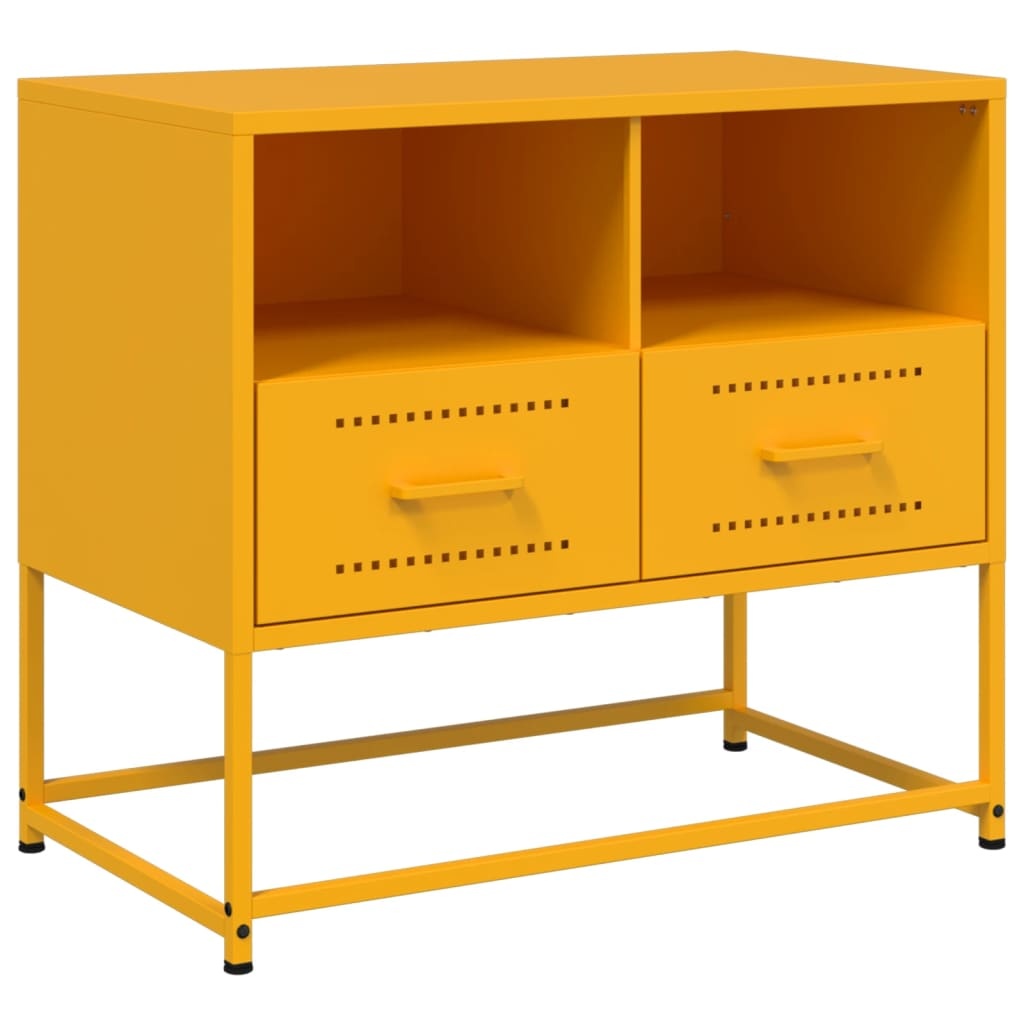 VidaXL Tv-meubel 68x39x60,5 cm staal mosterdgeel