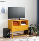 VidaXL Tv-meubel 68x39x60,5 cm staal mosterdgeel