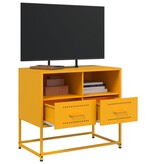 VidaXL Tv-meubel 68x39x60,5 cm staal mosterdgeel