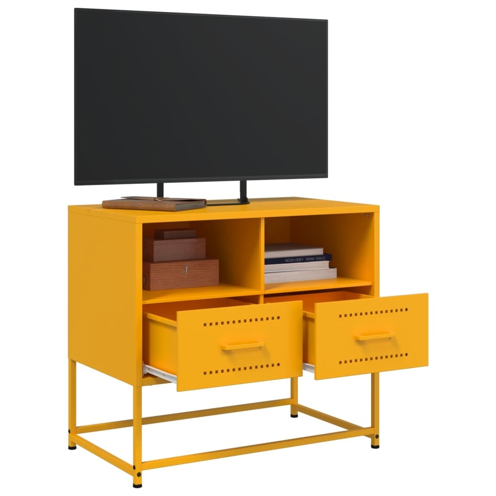 VidaXL Tv-meubel 68x39x60,5 cm staal mosterdgeel