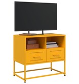 VidaXL Tv-meubel 68x39x60,5 cm staal mosterdgeel